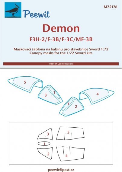1/72 Canopy mask Demon F3H-2/F-3B,3C/MF-3B