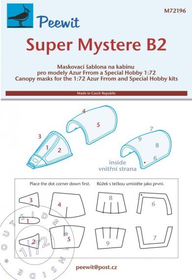 1/72 Canopy mask Super Mystere B2