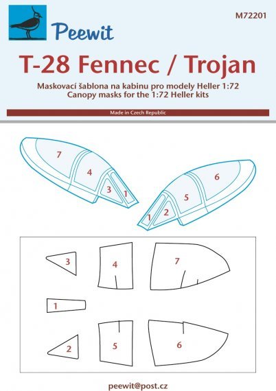 1/72 Canopy mask T-28 Fennenc/Trojan