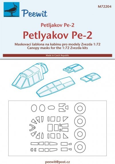 1/72 Canopy mask Petlyakov Pe-2