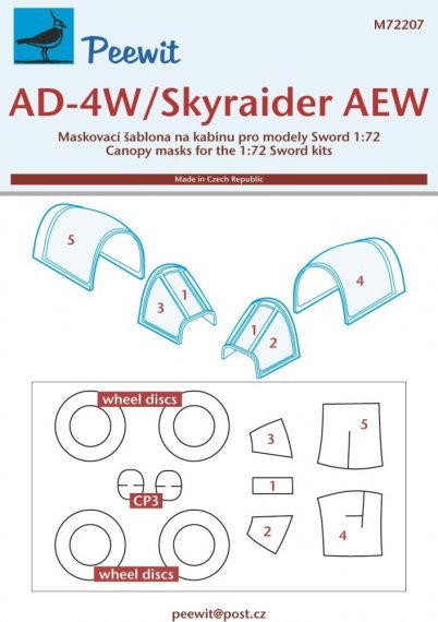1/72 Canopy mask AD-4W/Skyraider AEW