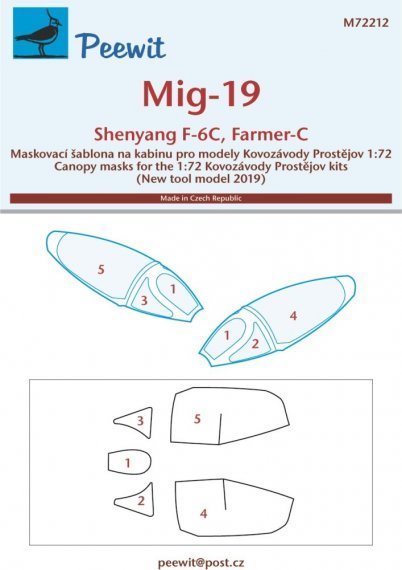 1/72 Canopy mask MiG-19/Shenyang F-6C