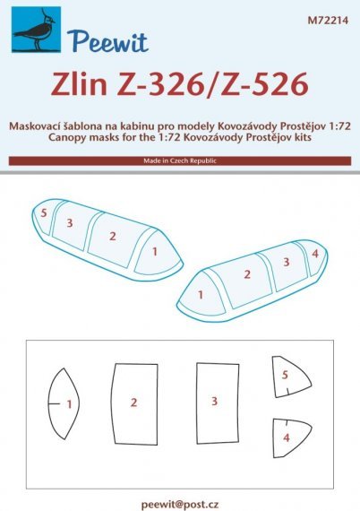 1/72 Canopy mask Zlin Z-326/Z-526