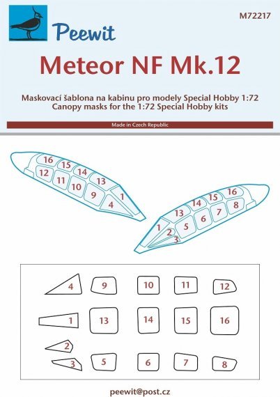 1/72 Canopy mask Meteor NF Mk.12
