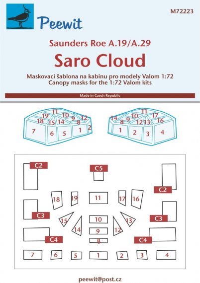 1/72 Canopy mask Saunders Roe A.19/A.29