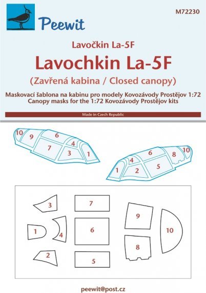 1/72 Canopy mask Lavochkin La-5F closed can.
