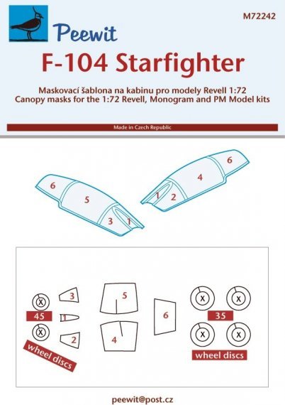 1/72 Canopy mask F-104 Starfighter