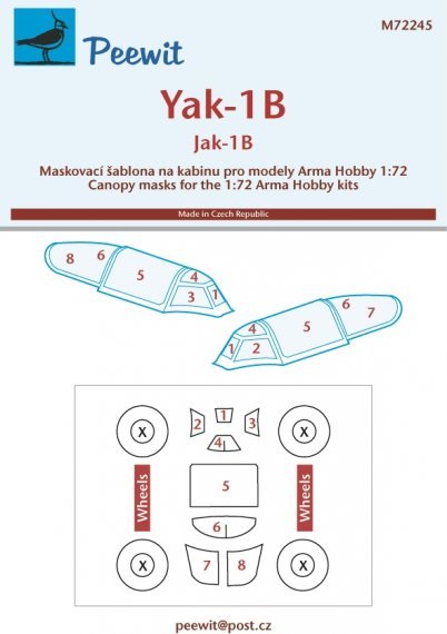 1/72 Canopy mask Yak-1B