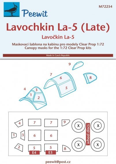 1/72 Canopy mask Lavochkin La-5 late