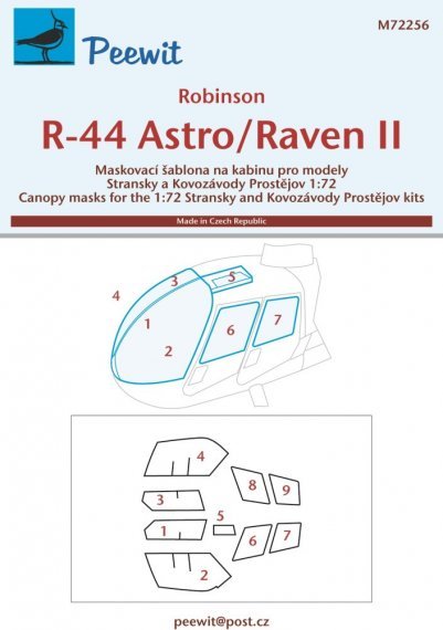 1/72 Canopy mask Robinson R-44 Astro/Raven II