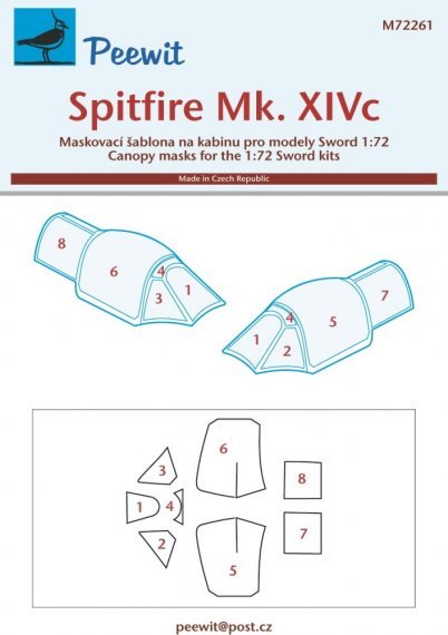 1/72 Canopy mask Spitfire Mk.XIVc