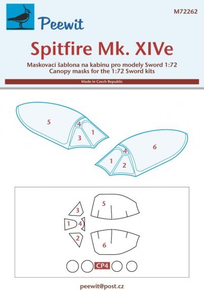 1/72 Canopy mask Spitfire Mk.XIVe