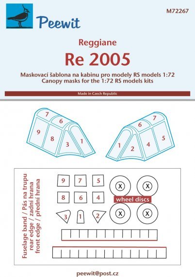 1/72 Canopy mask Reggiane Re 2005