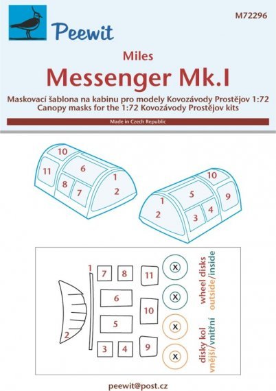 1/72 Canopy mask Miles Messenger Mk.I