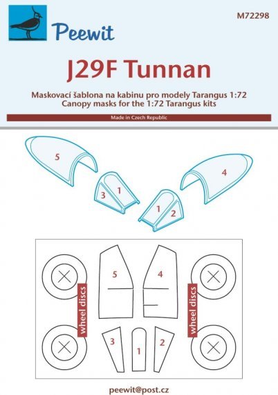 1/72 Canopy mask J29F Tunnan