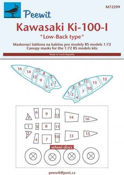 1/72 Canopy mask Ki-100-I Low-Back type