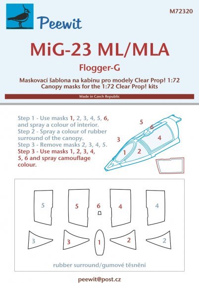 1/72 Canopy mask MiG-23 ML/MLA Flogger-G