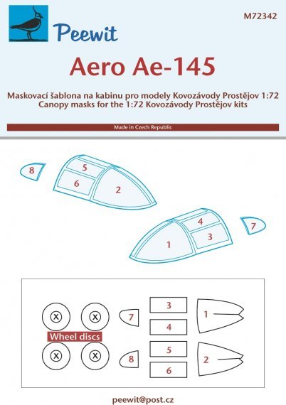 1/72 Canopy mask Aero Ae-145 for KP