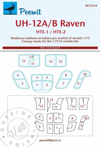 1/72 Canopy mask UH-12A/B Raven, HTE-1/2 for LF Model