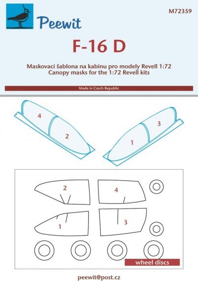 1/72 Canopy mask F-16D for Revell