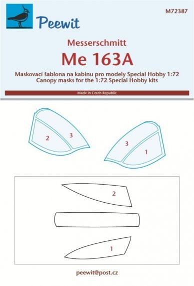 Peewit Masque verri�re Me 163A 1/72 pour Special Hobby