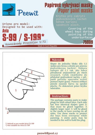 1/72 Paper paint mask Avia S-99 / S-199