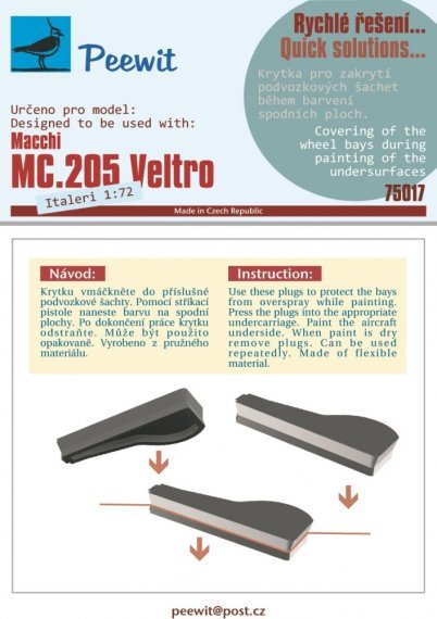 1/72 Wheel bay cover for MC.205 Veltro