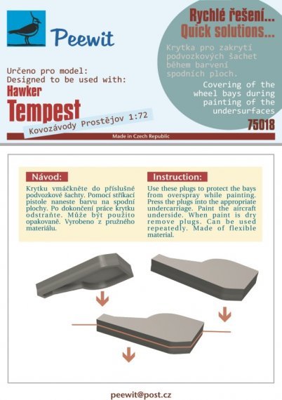 1/72 Wheel bay cover for Hawker Tempest