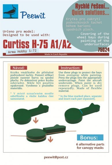 1/72 Wheel bay cover for Curtiss H-75 A1/A2