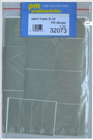 1/32 B-25J Paint mask (HK MODEL)