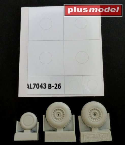 1/72 Martin B-26 Marauder early wheels diamond tread and masks