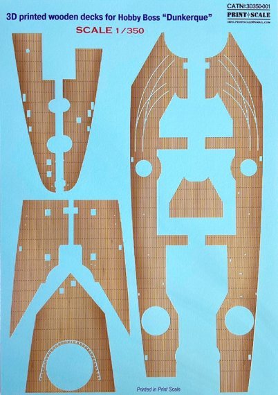1/350 Dunkerque 3D printed wooden decks decal