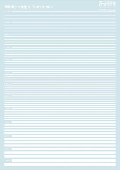 1/144, 1/200, 1/24, 1/32, 1/35, 1/48, 1/72 White stripes