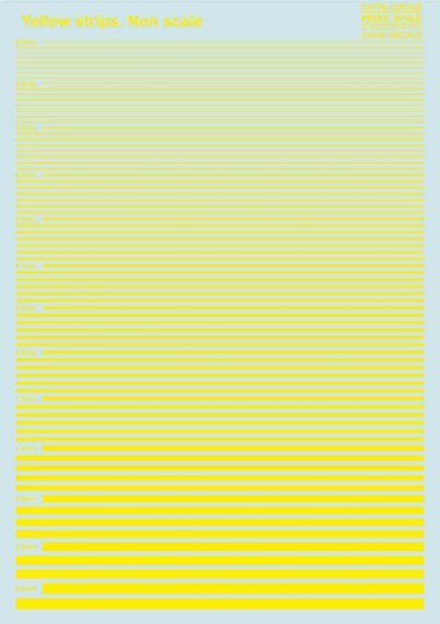 1/144, 1/200, 1/24, 1/32, 1/35, 1/48, 1/72 Yellow stripes