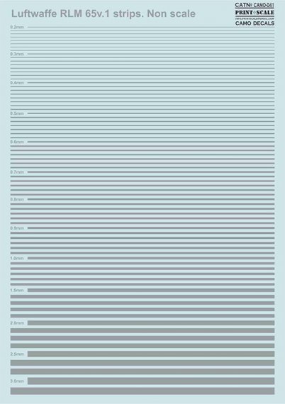 Luftwaffe RLM 65v.1 stripes, various sizes