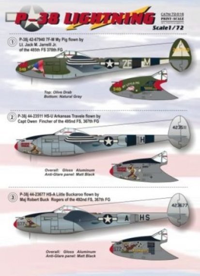 1/72 P-38 Lightning (wet decals)