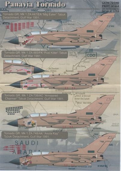 1/72 Panavia Tornado Gulf War Nose Art x 1 schemes