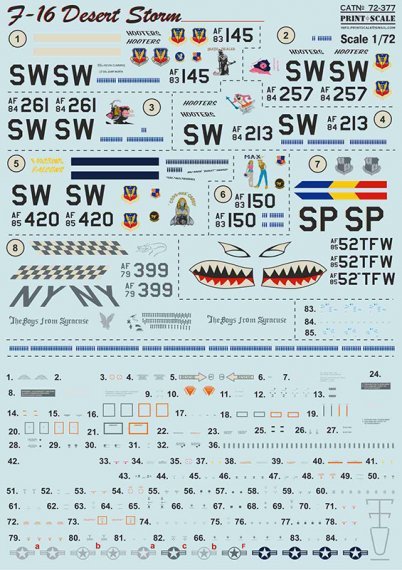 1/72 F-16 Desert Storm decals