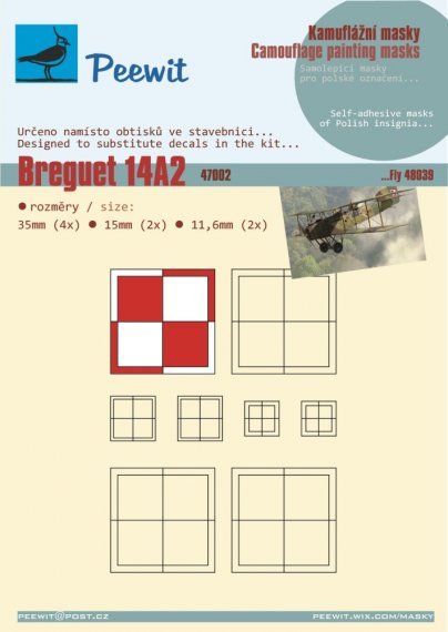 1/48 Camouflage mask Breguet 14A2 PL for Fly