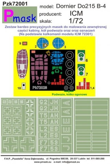 1/72 Dornier Do 215B-4 masks