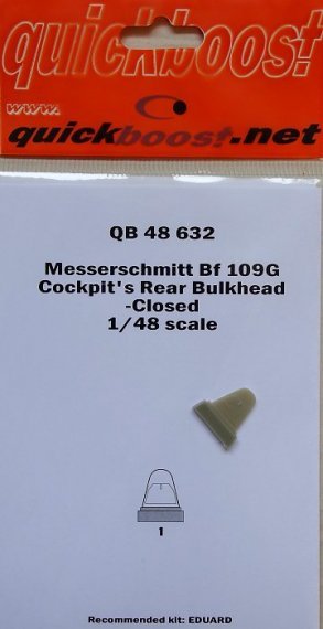 1/48 Bf 109G cockpits rear bulkhead closed (EDU)