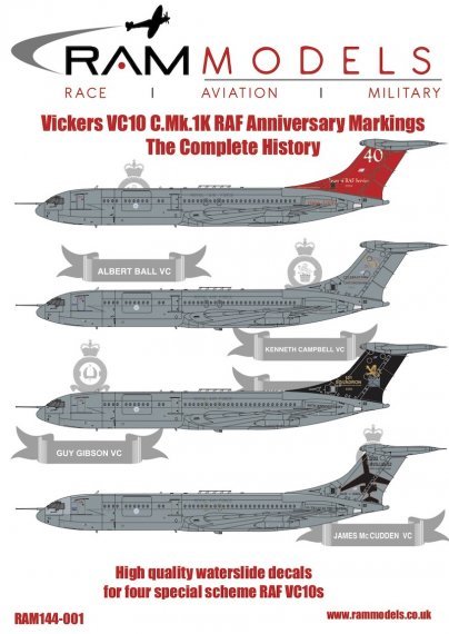1/144 Vickers VC10C/VC-1C.MK.1K Raf Special Schemes
