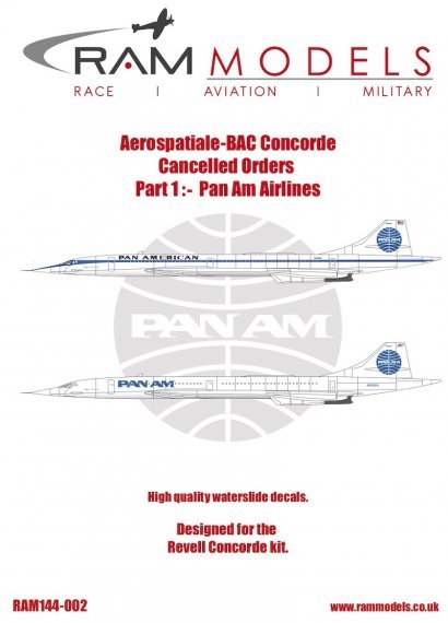 1/144 Aerospatiale Concorde Cancelled Orders. Pan Am