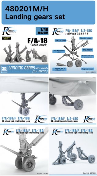 Train atterrissage 1/48 F/A-18E/F Super Hornet Meng r�sine