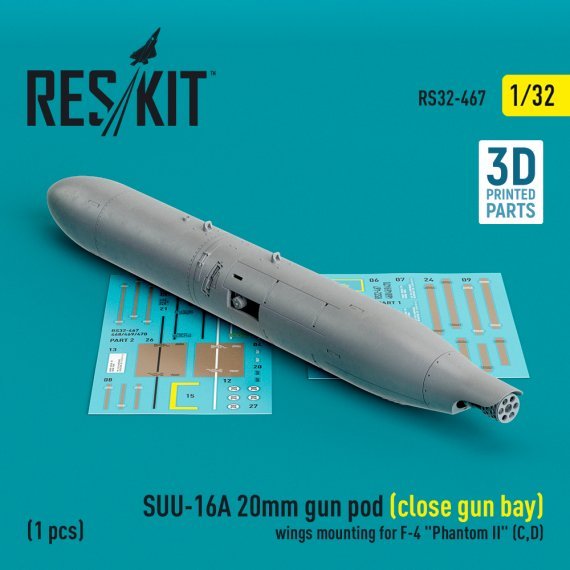 1/32 SUU-16A 20mm gun pod for closed wings mounting