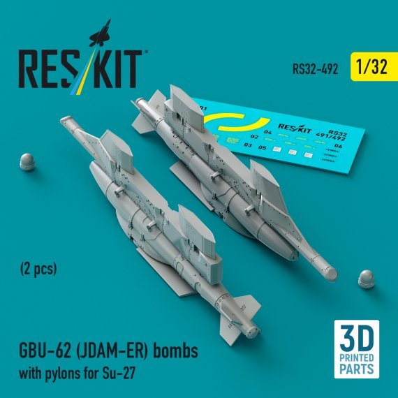 1/32 GBU-62 JDAM-ER bombs with pylons for Su-27