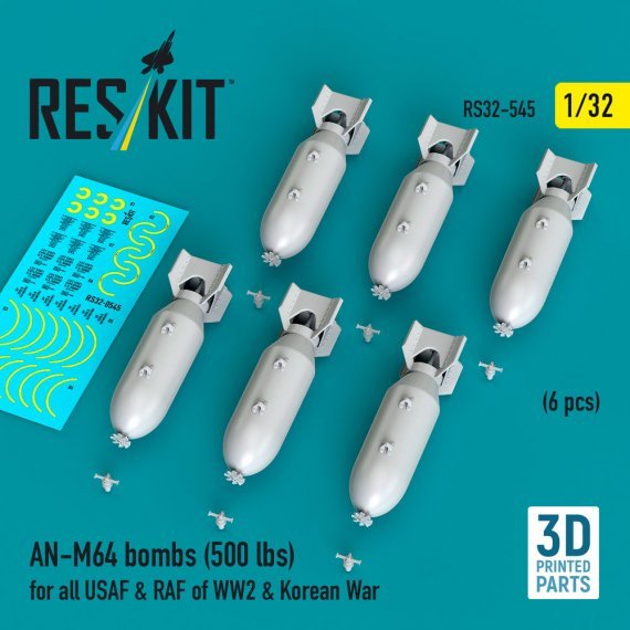 1/32 AN-M64 bombs 500 lbs. 6 pcs.