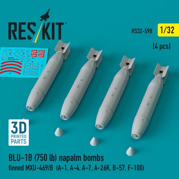 1/32 BLU-1B 750 lbs napalm bombs MXU-469/B 4x