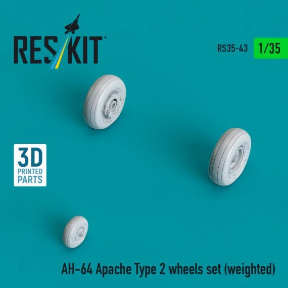 1/35 AH-64 Apache type 2 wheels set weighted