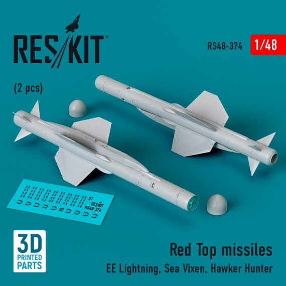 1/48 Red Top missiles EE Lightning, Sea Vixen